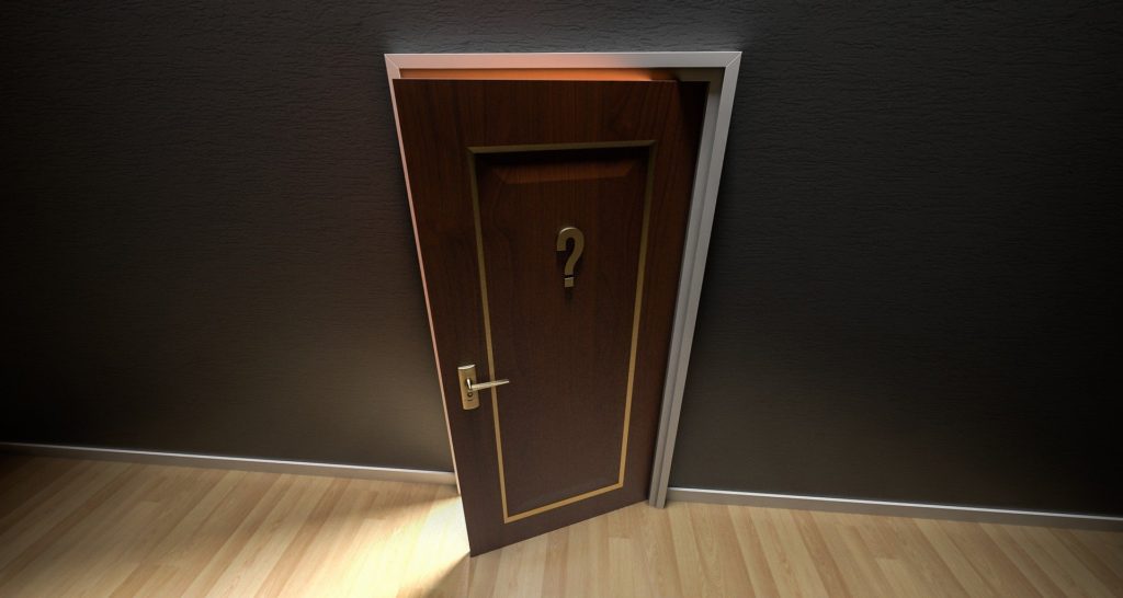 Door with question mark, representing common interview questions
